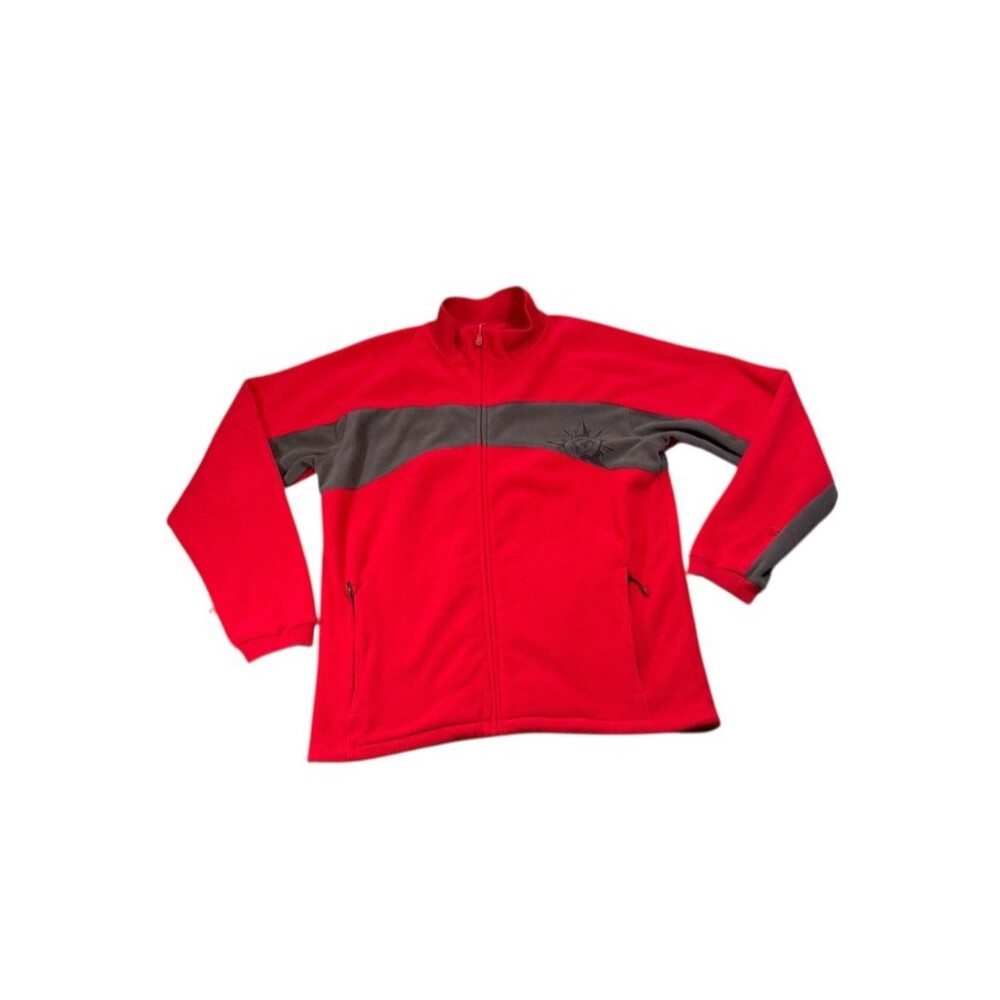 Vtg Oakley Jacket Mens Size XL Red Fleece Full Zip Y2K Grunge Compass Logo